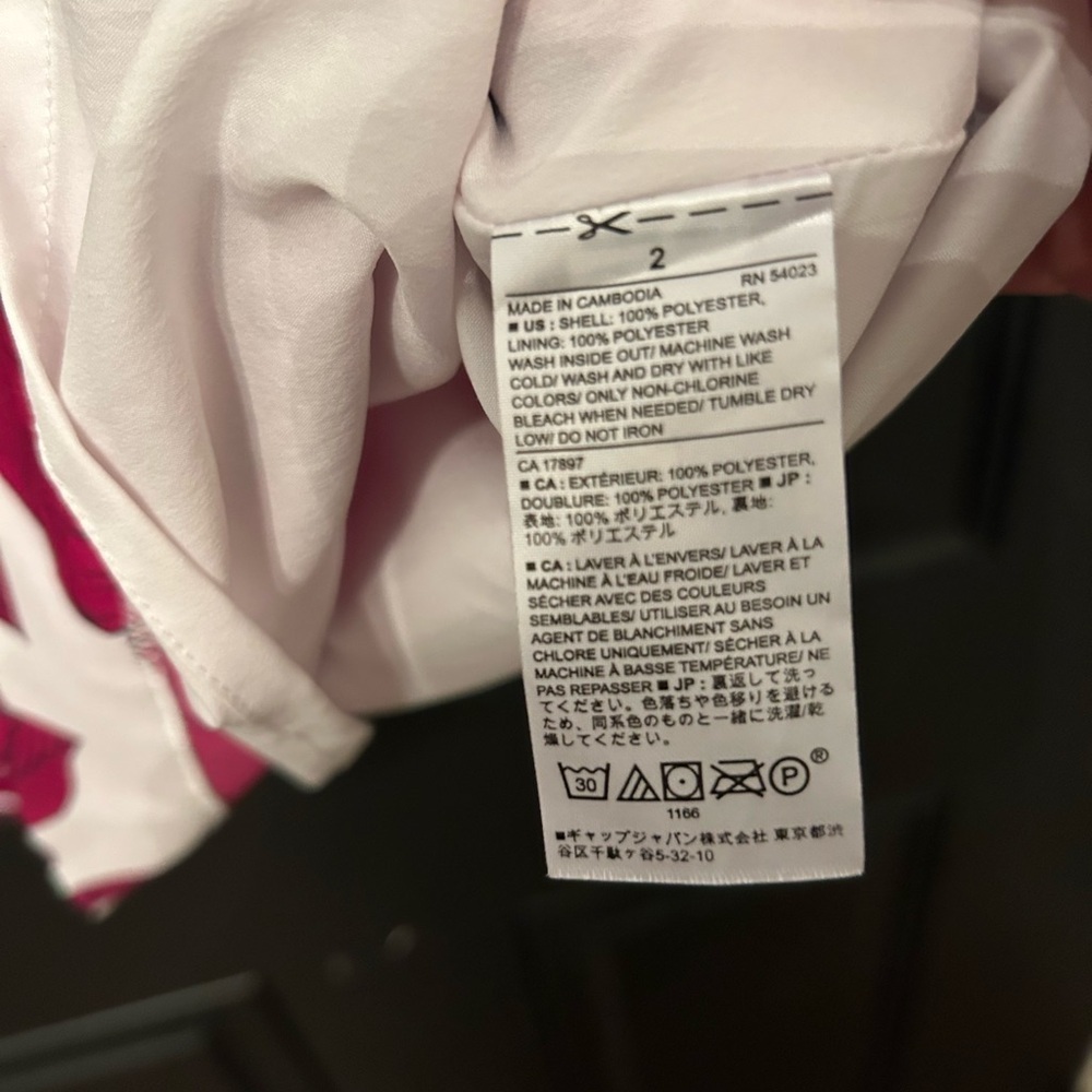 Banana Republic Magenta and White Floral Career Office Sheath Style Dress Size 2 - Picture 7 of 12